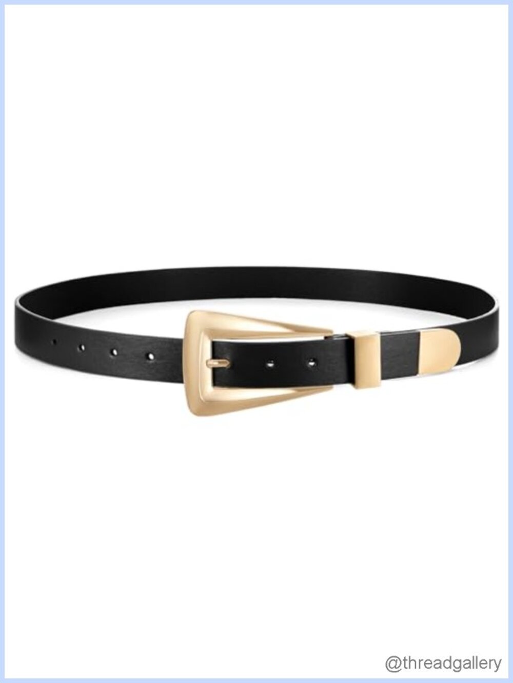 Womens Leather Belt Western Gold Buckle Jeans Dress Waist Belt